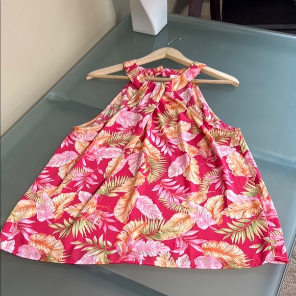 Pleione Tops - Like NEW Pleione Tropical Floral Halter Top Size XL